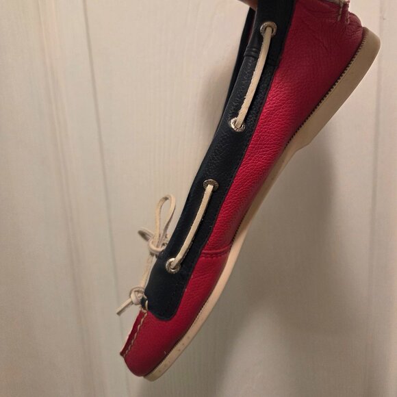 SPERRY TOP SIDER Women's Leather Upper Slip-On Loafers - Pink/Cream/Navy Sz 7M - Picture 12 of 16